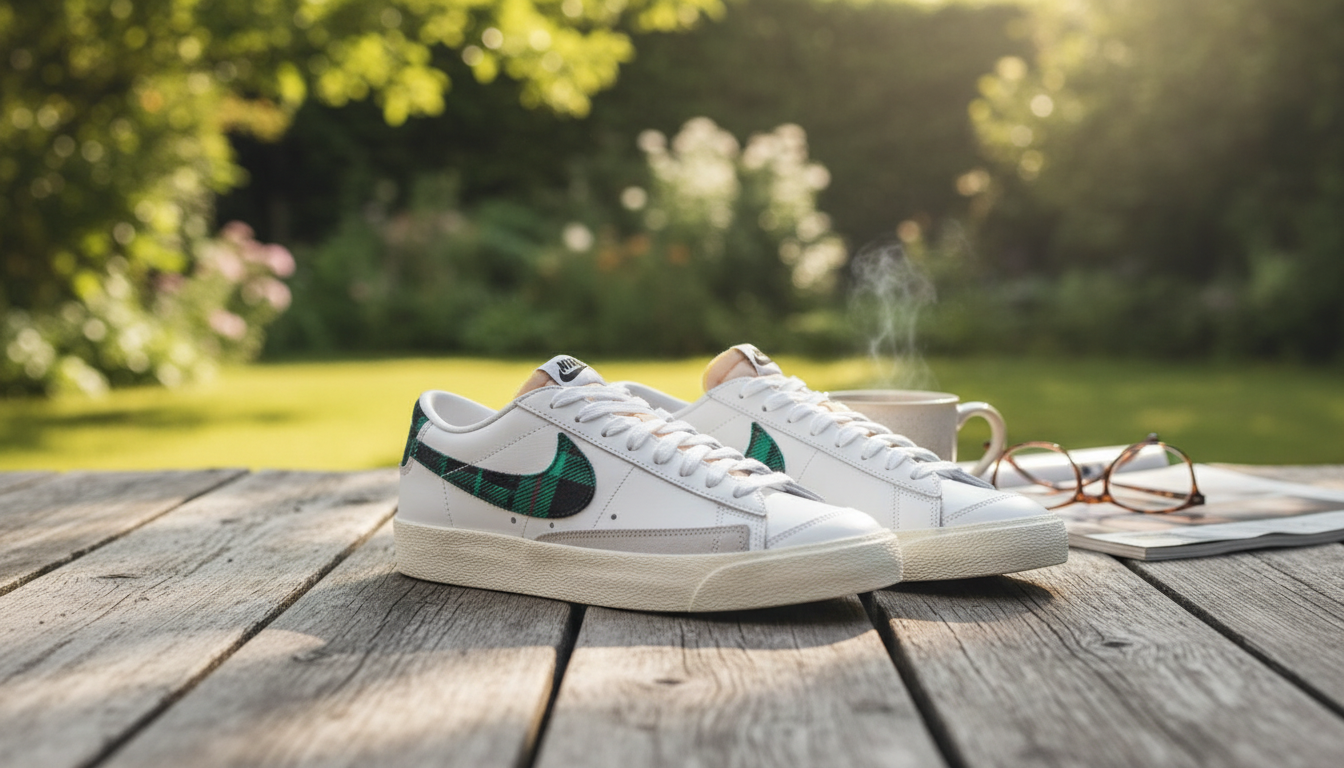 Nike Men’s White Print Sneakers: Easy Clean Street Style