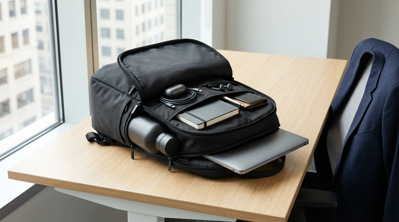 Piquadro Eco Black Backpack: Laptop-Safe, Organized Carry