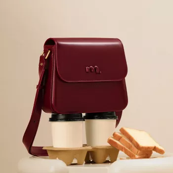 Red Ankara Saddle Shoulder Bag in Soft Leather Finish